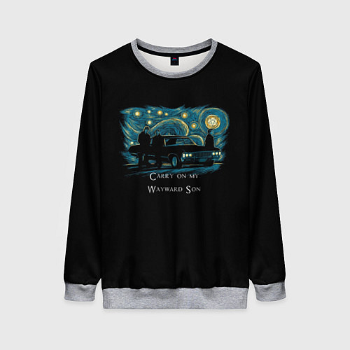 Женский свитшот Сверхъестественное carry on my wayward son / 3D-Меланж – фото 1