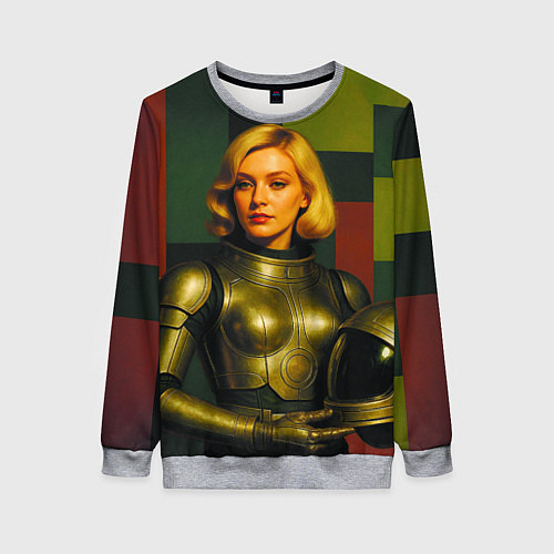Женский свитшот Ретрофутуризм девушка в скафандре / 3D-Меланж – фото 1