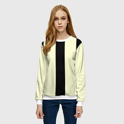 Свитшот женский Color black beige line, цвет: 3D-белый — фото 2