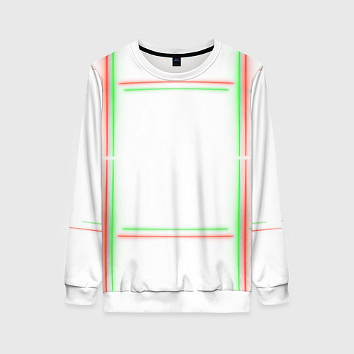 Женский свитшот Neon light green red / 3D-Белый – фото 1
