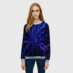 Свитшот женский Разряд молнии текстура, цвет: 3D-меланж — фото 2