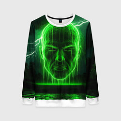 Свитшот женский Неоновая голова, цвет: 3D-белый