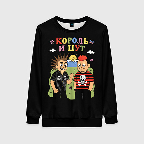 Женский свитшот Король и Шут, мультяшный стиль / 3D-Черный – фото 1