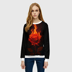 Свитшот женский Flaming rose, цвет: 3D-белый — фото 2