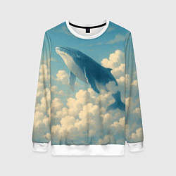 Женский свитшот Кит в облаках