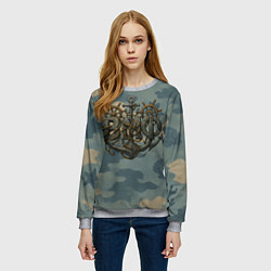 Свитшот женский ВМФ и большой якорь, цвет: 3D-меланж — фото 2