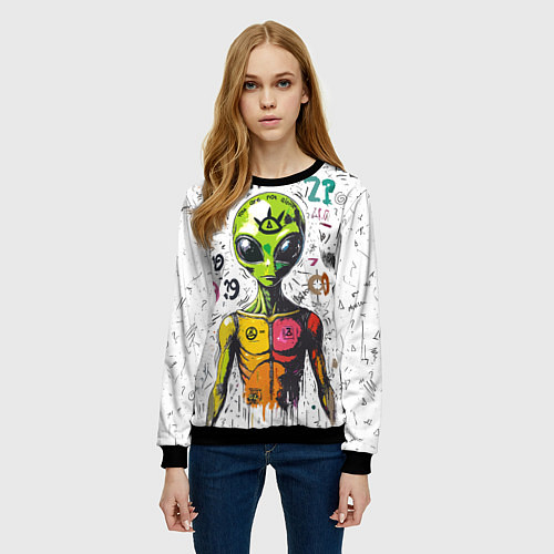 Женский свитшот Вы не одиноки / 3D-Черный – фото 3