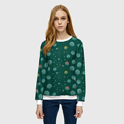 Свитшот женский Изумрудный морской, цвет: 3D-белый — фото 2