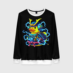 Женский свитшот Электрическая уточка самурай