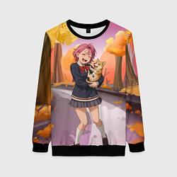 Свитшот женский Сиратори Айра Дандадан с щенком, цвет: 3D-черный