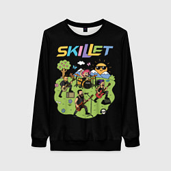 Женский свитшот Скиллет мультяшный стиль