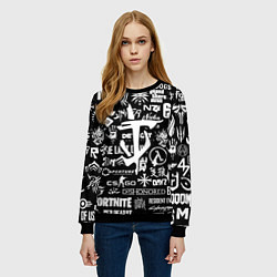 Свитшот женский Doom логотипы всех игр, цвет: 3D-черный — фото 2