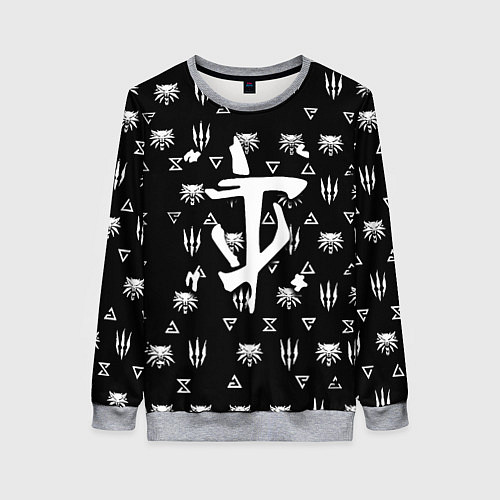 Женский свитшот Doom ведьмак логотипы / 3D-Меланж – фото 1