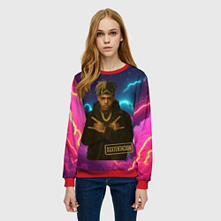 Свитшот женский XXXTentacion с цепью, цвет: 3D-красный — фото 2