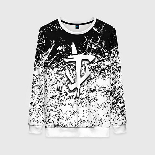Женский свитшот Doom краски всплеск кисти / 3D-Белый – фото 1
