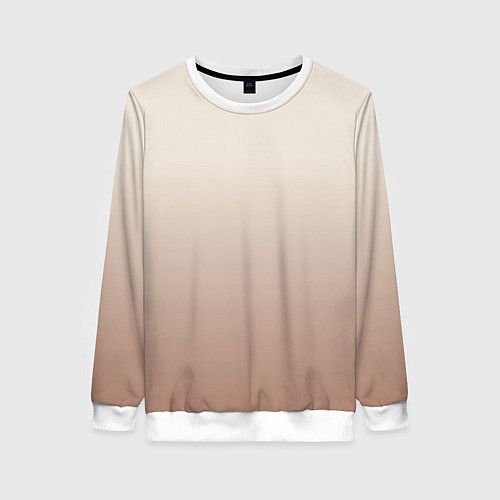 Женский свитшот Градиент песочный / 3D-Белый – фото 1