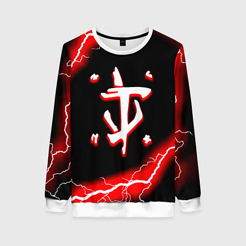 Женский свитшот Doom красный шторм / 3D-Белый – фото 1