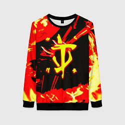 Свитшот женский Doom огненный, цвет: 3D-черный