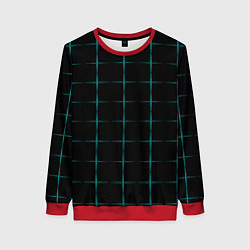 Свитшот женский Color black blue crosses, цвет: 3D-красный