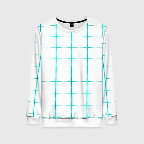Женский свитшот Color white light blue crosses / 3D-Белый – фото 1