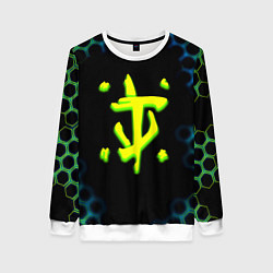 Свитшот женский Doom соты кислотное лого, цвет: 3D-белый