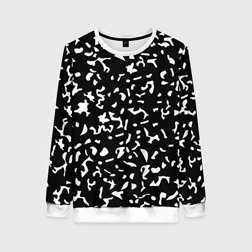 Женский свитшот Черный камуфляж / 3D-Белый – фото 1