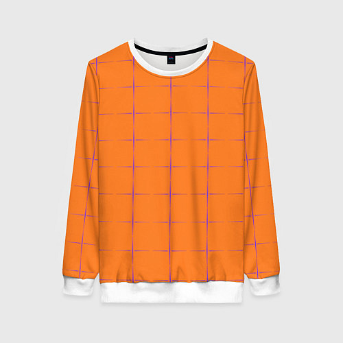 Женский свитшот Color orange stripe / 3D-Белый – фото 1
