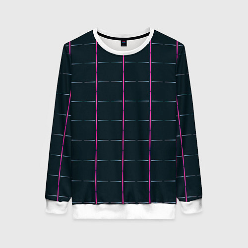 Женский свитшот Color black stripes / 3D-Белый – фото 1