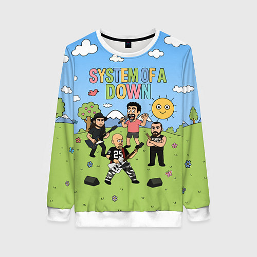 Женский свитшот System of a Down, мультяшный / 3D-Белый – фото 1