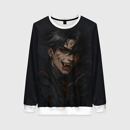 Женский свитшот Ризли вампирская тематика / 3D-Белый – фото 1