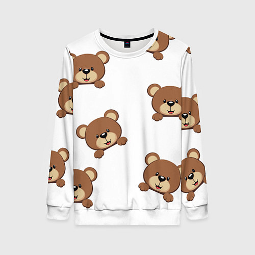 Женский свитшот Мордашка мишки / 3D-Белый – фото 1