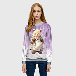 Свитшот женский Умилительный мишка, цвет: 3D-меланж — фото 2