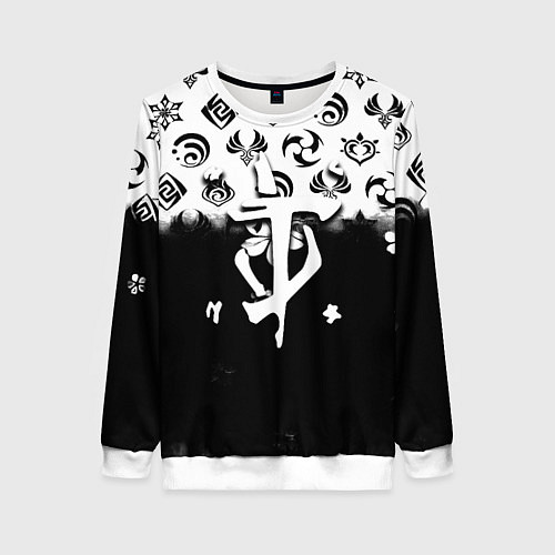 Женский свитшот Doom черно белые аниме / 3D-Белый – фото 1