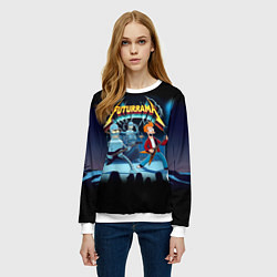 Свитшот женский Rock group Futurama - ai art fantasy, цвет: 3D-белый — фото 2