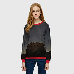 Свитшот женский Массив Метеген под звездами, цвет: 3D-красный — фото 2