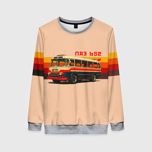 Женский свитшот ПАЗ 652 ретро автобус поп-арт / 3D-Меланж – фото 1