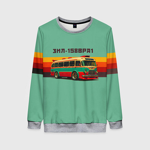 Женский свитшот Ретро автобус ЗИЛ 158ВРА1 поп-арт / 3D-Меланж – фото 1