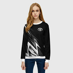Свитшот женский Toyota - монохром, цвет: 3D-белый — фото 2