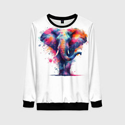 Свитшот женский Радужный слон, цвет: 3D-черный