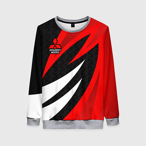 Женский свитшот Митсубиси - красный спорт / 3D-Меланж – фото 1