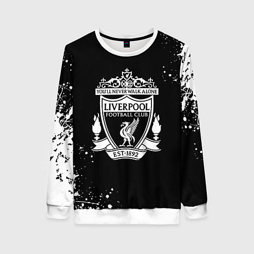 Женский свитшот Liverpool белые краски текстура / 3D-Белый – фото 1