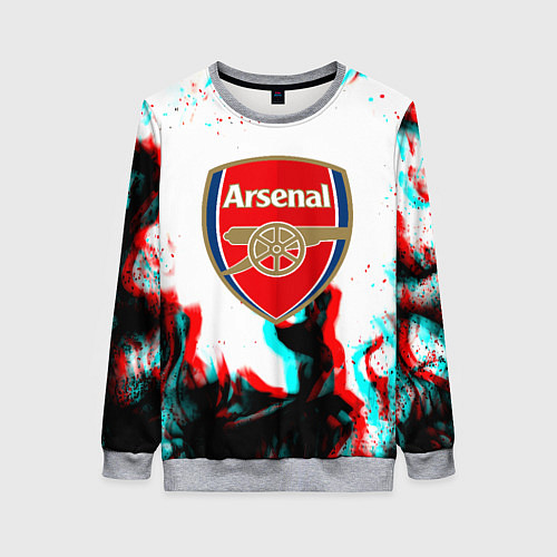 Женский свитшот Arsenal огонь глитч / 3D-Меланж – фото 1