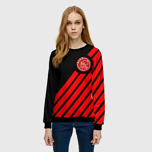 Женский свитшот Ajax геометрия / 3D-Черный – фото 3