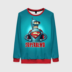 Свитшот женский Bender superman - collaboration, цвет: 3D-красный