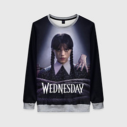Женский свитшот Связаная Уэнсдэй с вещью Wednesday