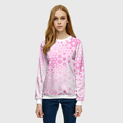Свитшот женский Розовая метаморфоза, цвет: 3D-белый — фото 2