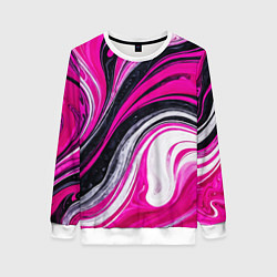 Свитшот женский Розово белая абстракция, цвет: 3D-белый
