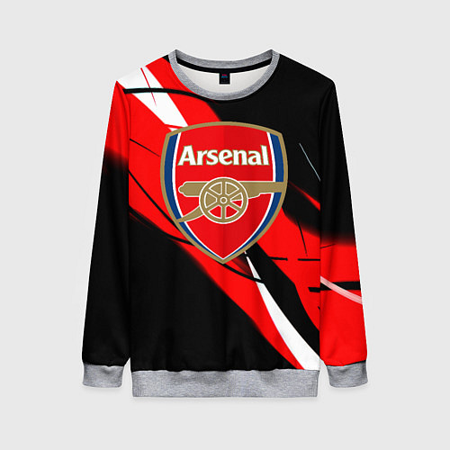 Женский свитшот Arsenal абстракция полосы / 3D-Меланж – фото 1