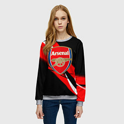Свитшот женский Arsenal абстракция полосы, цвет: 3D-меланж — фото 2