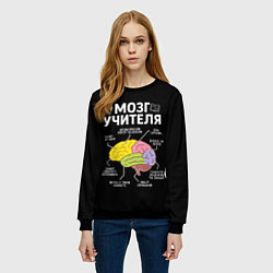 Свитшот женский Мозг учителя цветной, цвет: 3D-черный — фото 2